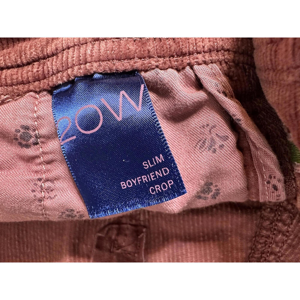 Anthropologie Pilcro Slim Boyfriend Crop 20W Plus Corduroy Jeans Wine Stretch - Picture 7 of 9